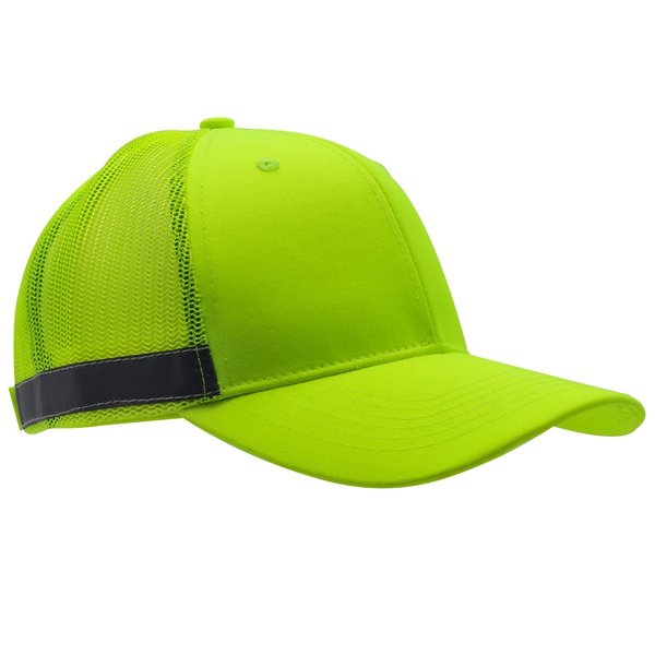 Blackcanyon Outfitters Safety Trucker Cap w/ Reflective Trim - Lime BCOSFCAPTK